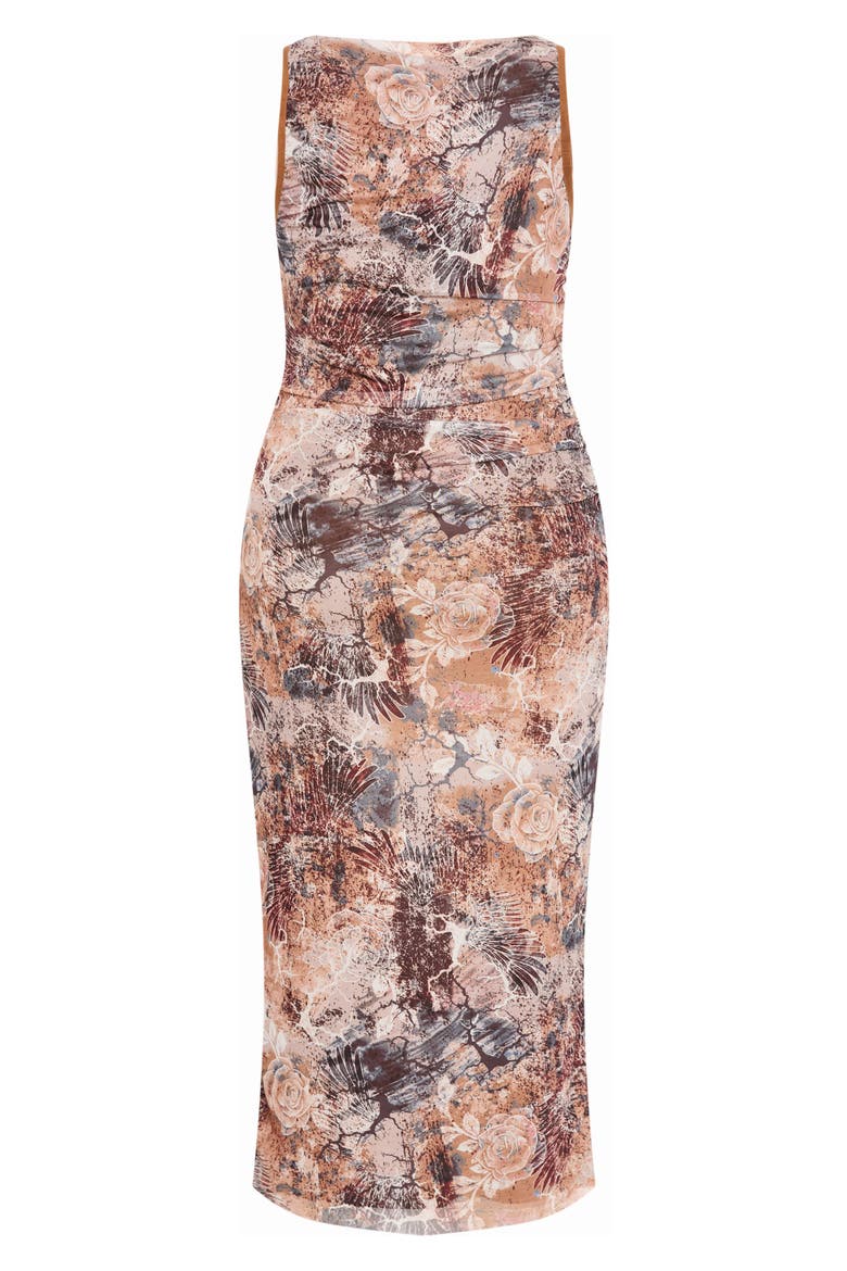 Western Print Mesh Maxi Dress, Alternate, color, URBAN OASIS