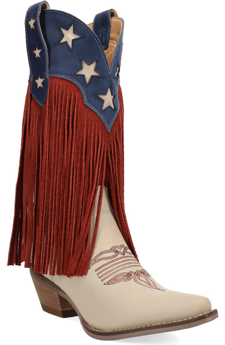 Dingo Wild N Free Fringe Western Boot, Main, color, Multi