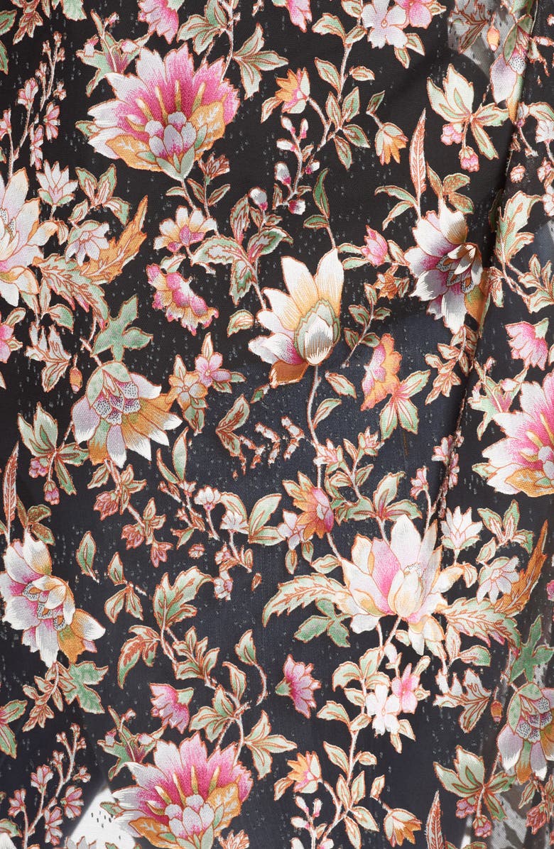 DR2 by Daniel Rainn Daniel Rainn Floral Satin Burnout Open Front Topper, Alternate, color,