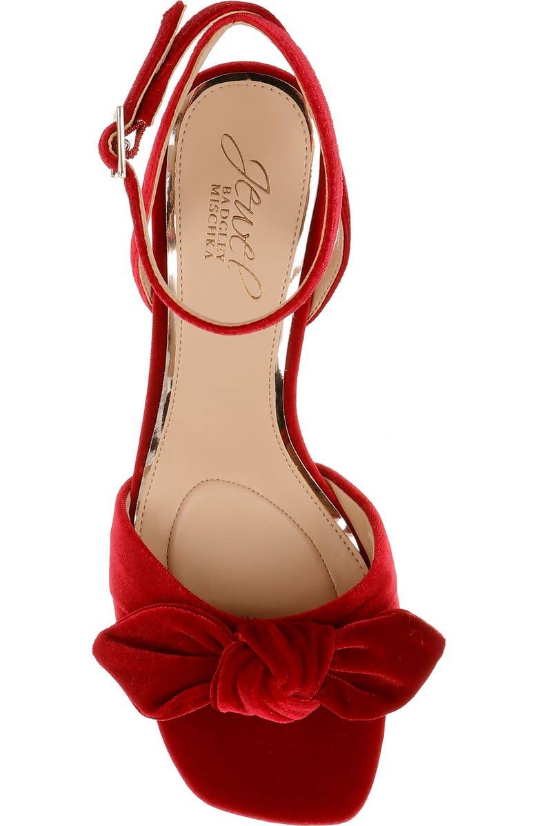 Jewel Badgley Mischka Emeli Ankle Strap Sandal, Alternate, color, Red Velvet