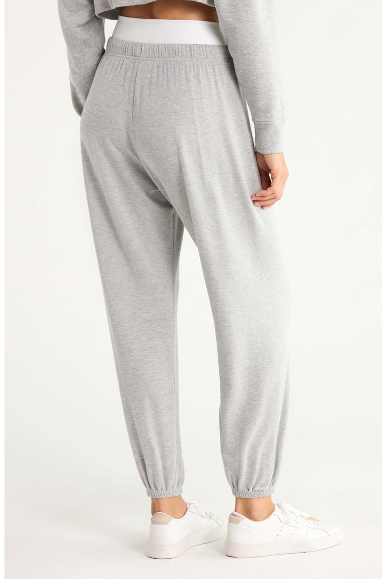 Andie Dual Waist Sweatpants, Alternate, color, HEATHER GREY/ WHITE