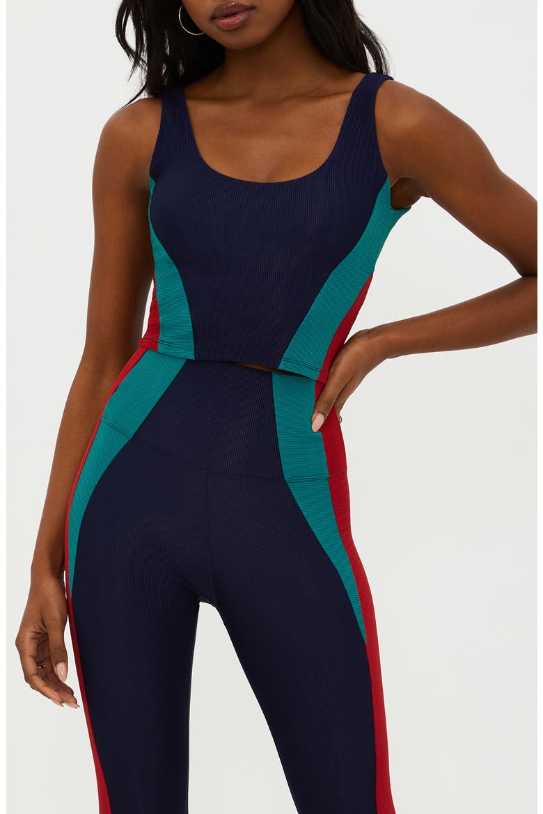 Grayson Rib Colorblock Crop Tank, Main, color, ULTRAMARINE COLORBLOCK