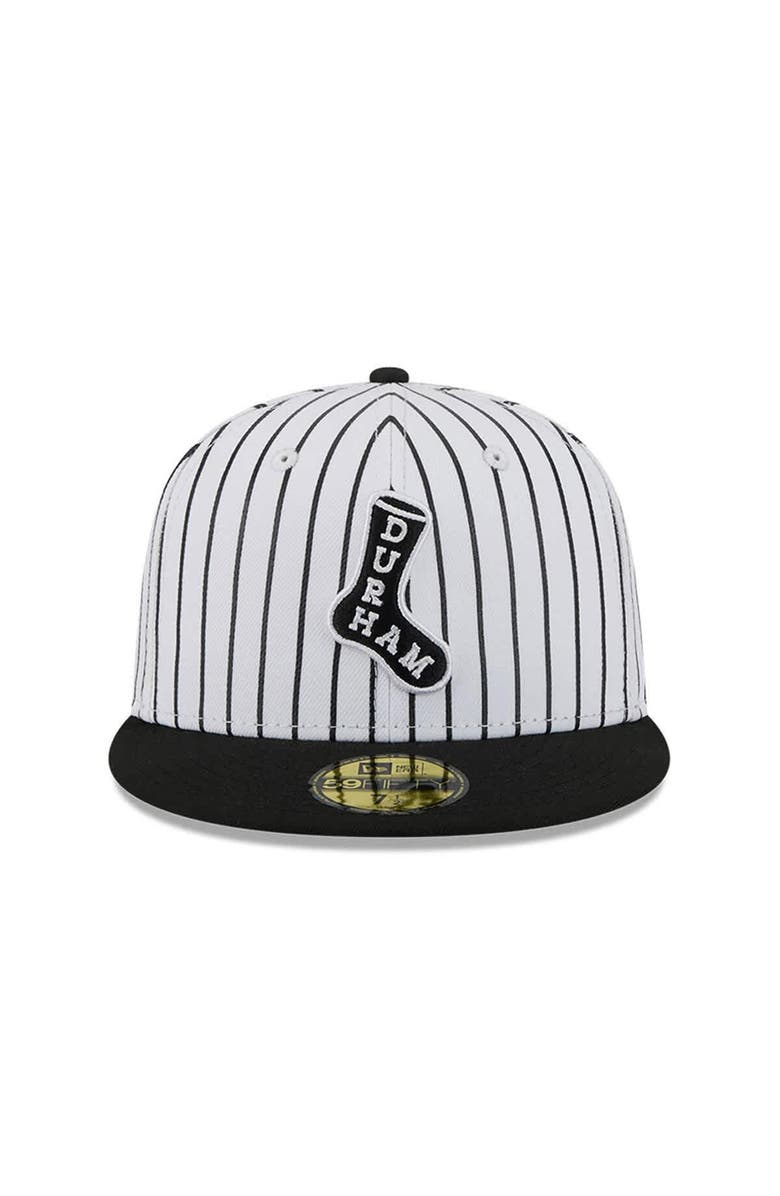 New Era Men's New Era White Durham Bulls Theme Nights 59FIFTY Fitted Hat, Alternate, color, White