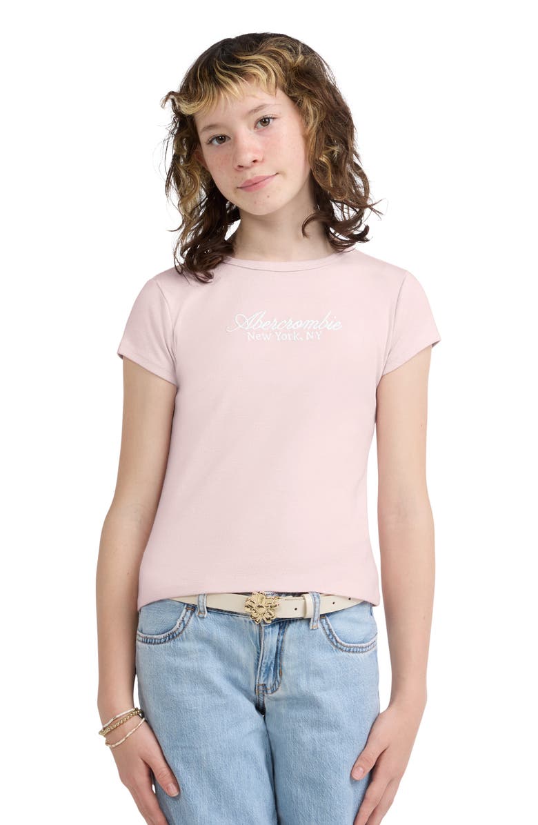 abercrombie kids Kids' Script Baby Tee, Alternate, color, Chalk Pink
