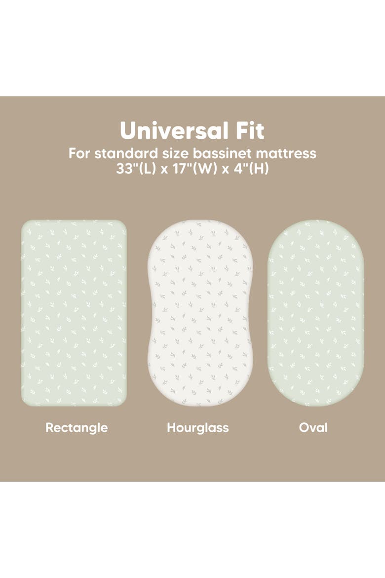 2-Pack Soothe Fitted Bassinet Sheets, Alternate, color, Herb