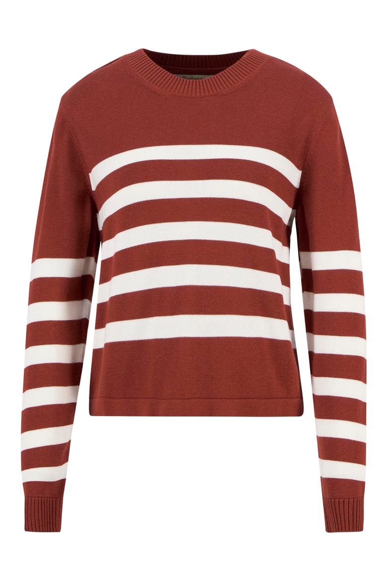Stripe Cotton Blend Sweater, Alternate, color, BURNT HENNA STRIPE