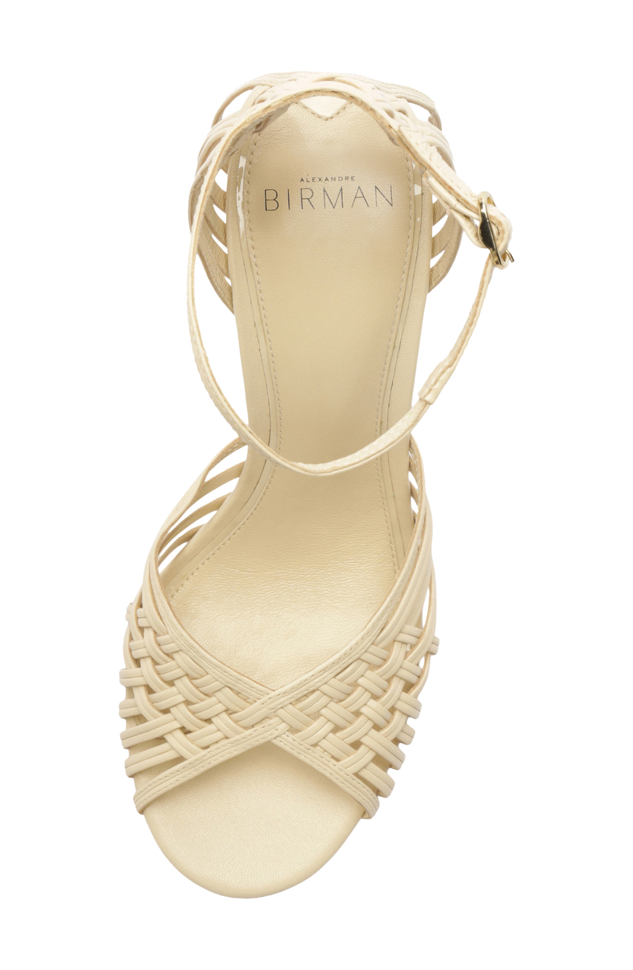 Lilian Woven Ankle Strap Sandal, Alternate, color, EGGSHELL