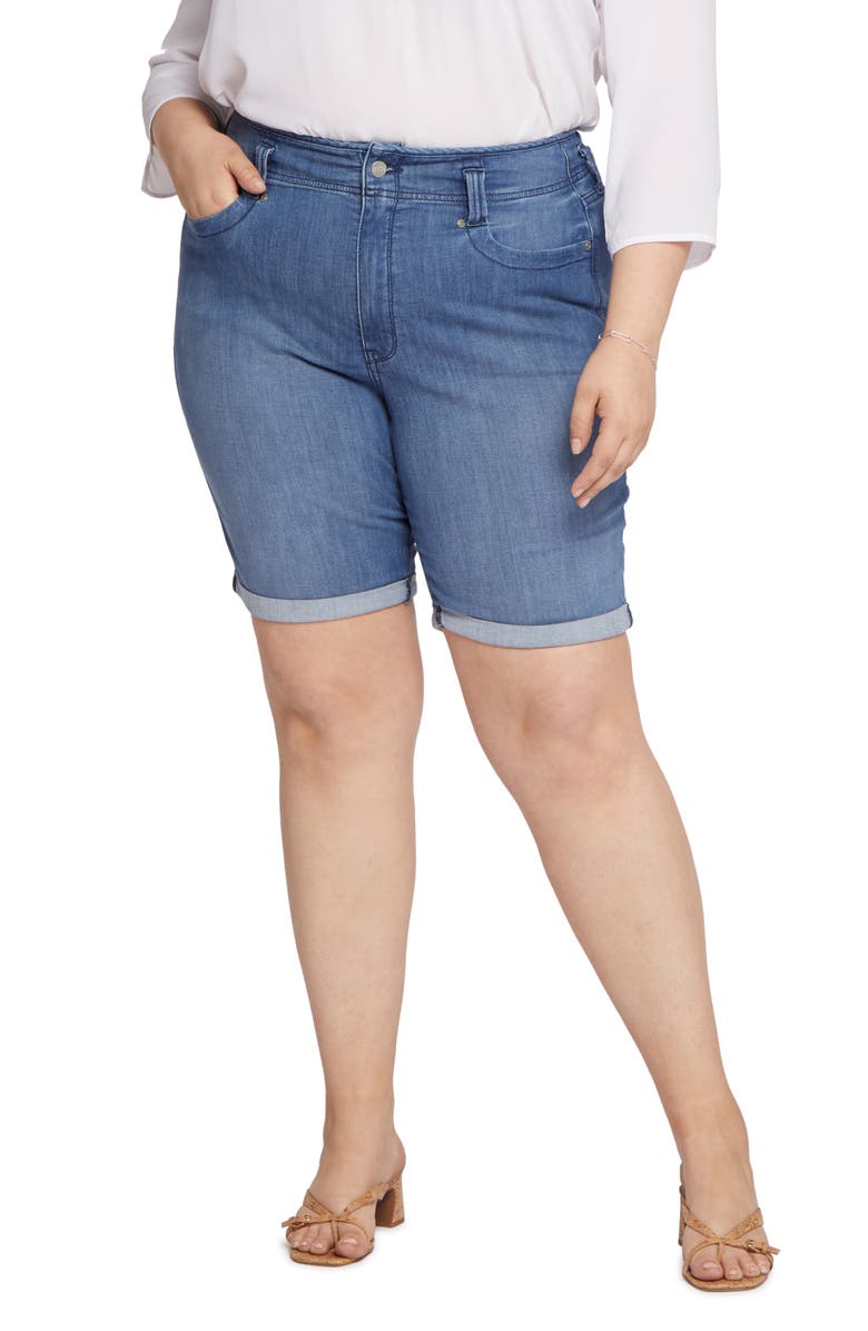 NYDJ Ella Roll Cuff High Waist Denim Shorts, Main, color,