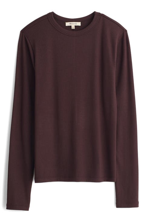 Drapey Long Sleeve Rib T-Shirt