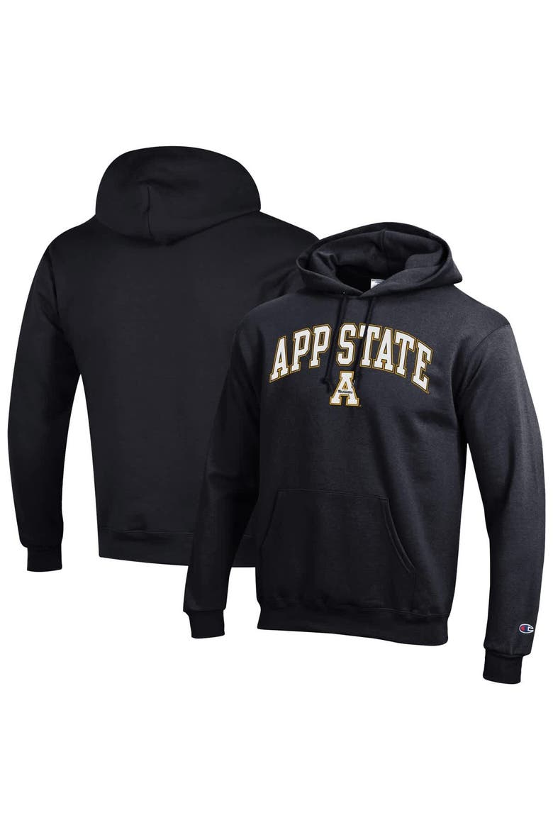 Men's Champion  Black Appalachian State Mountaineers Arch Over Logo Pullover Hoodie, Main, color, Black