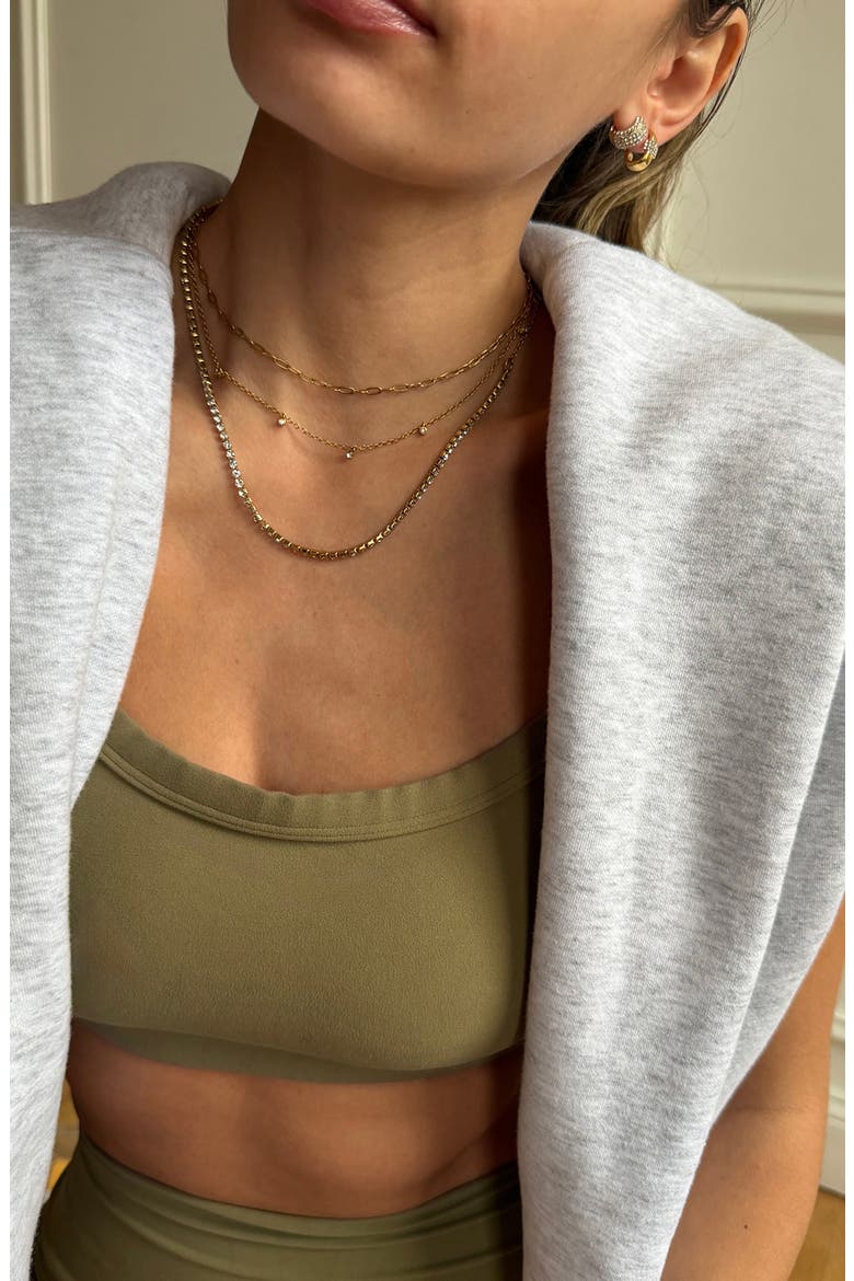 Tate Set of 3 Waterproof Necklaces, Alternate, color, GOLDTONE PLATE/ CUBIC ZIRCONIA