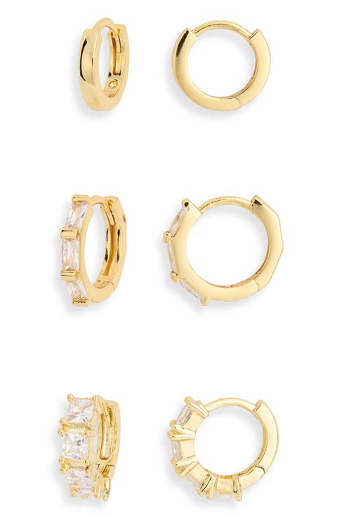 3-Pack CZ Hoop Earrings
