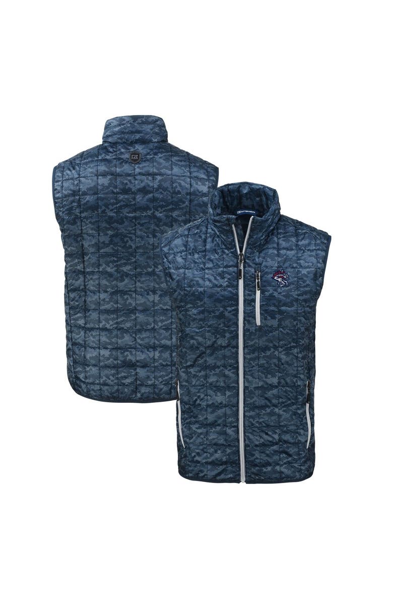 Cutter & Buck Men's Cutter & Buck Navy Binghamton Rumble Ponies Rainier PrimaLoft Eco Insulated Full-Zip Printed Puffer Vest, Alternate, color, 