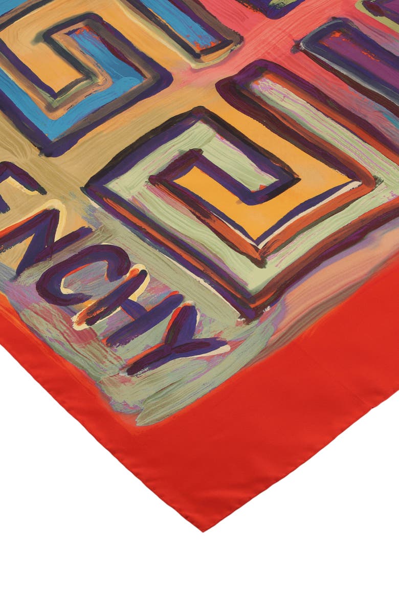 Givenchy Artwork Logo Silk Square Scarf, Alternate, color, 