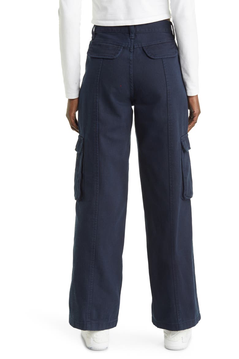 Mid Rise Baggy Cargo Pants, Alternate, color, NAVY BLAZER