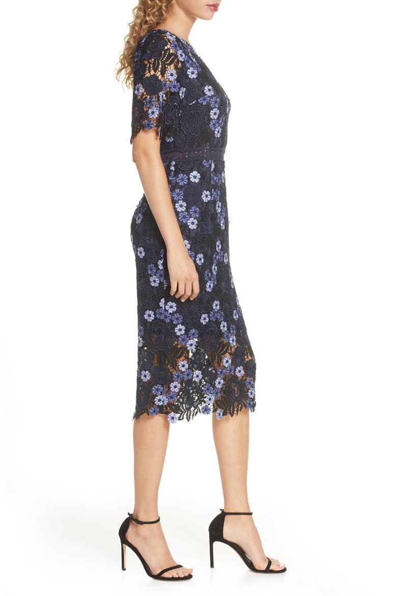 Lenka One-Shoulder Crochet Lace Cocktail Dress, Alternate, color, MULTI