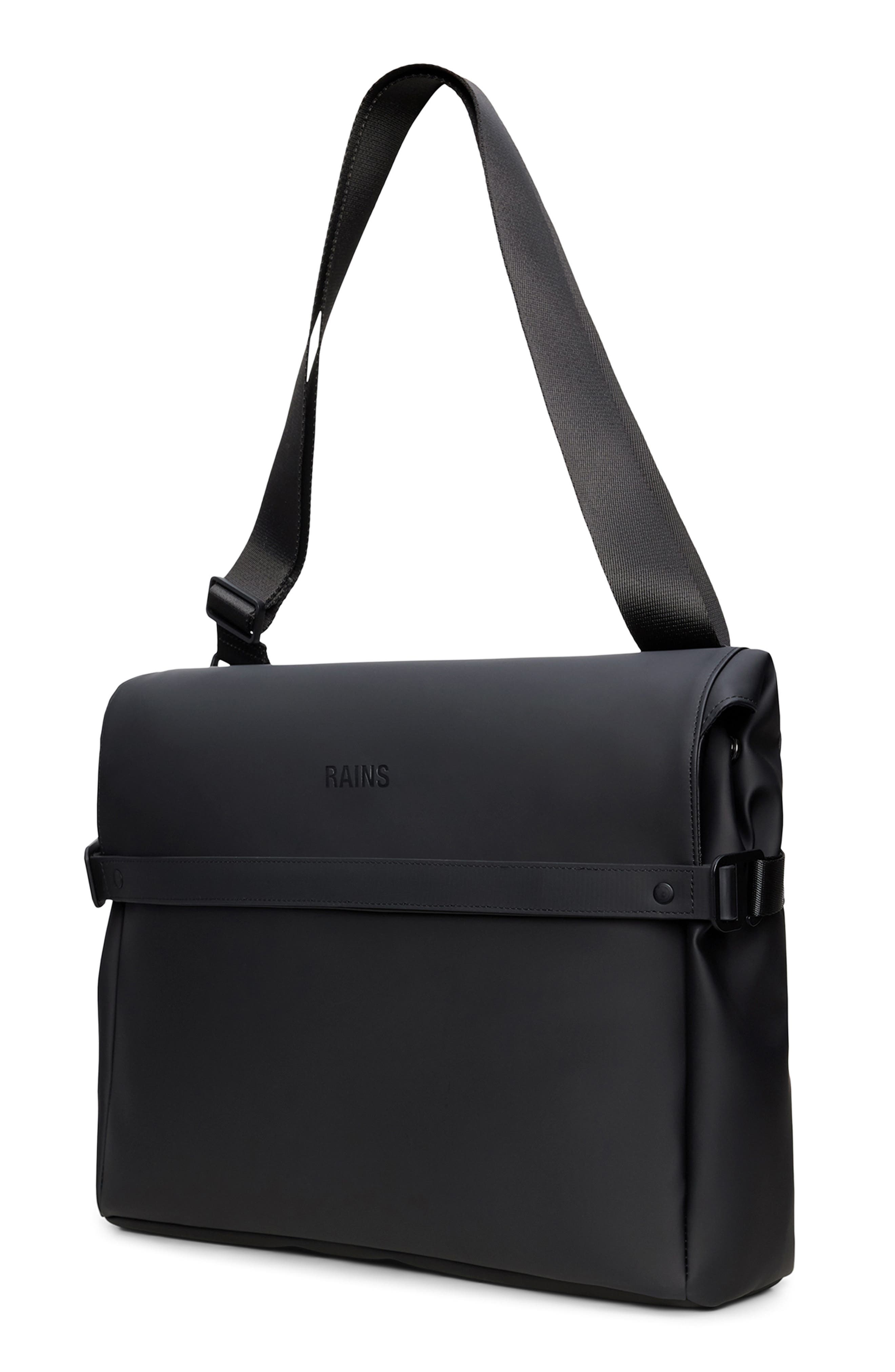 Rains OTG Waterproof Messenger Bag, Alternate, color, Black