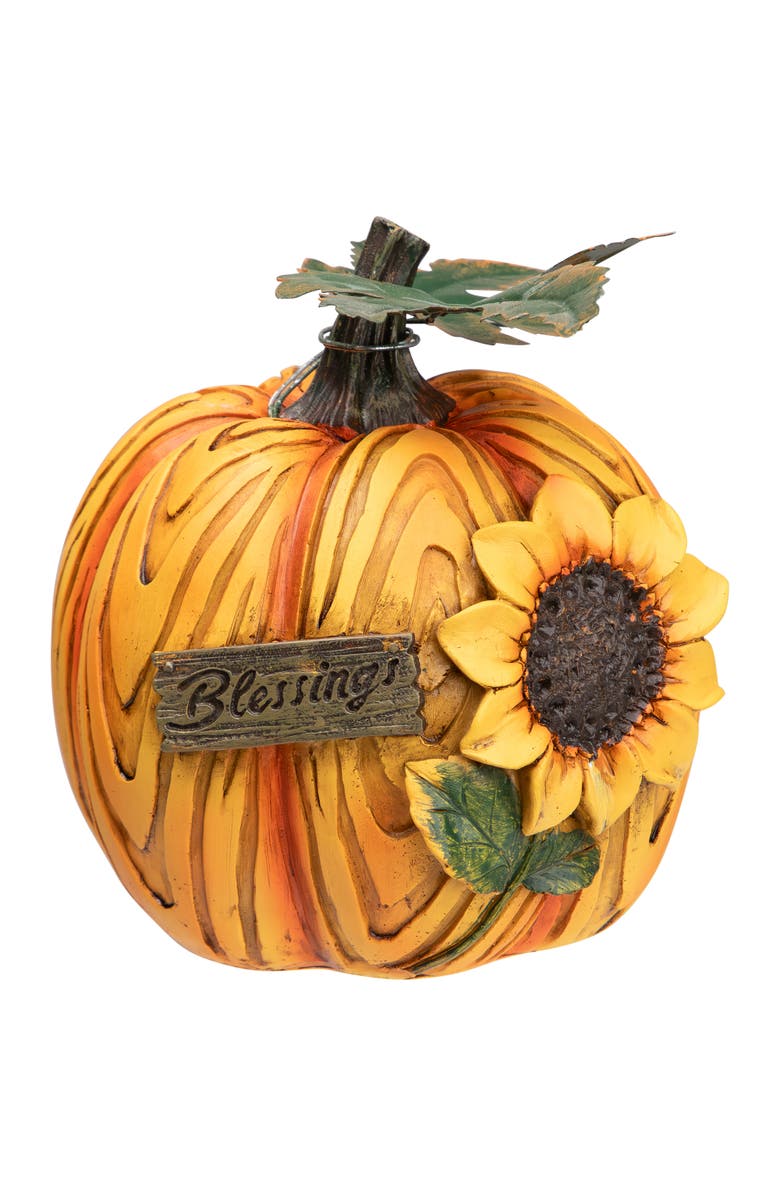 Northlight Sunflower Blessings Pumpkin Fall Harvest Decoration - 7", Main, color, 