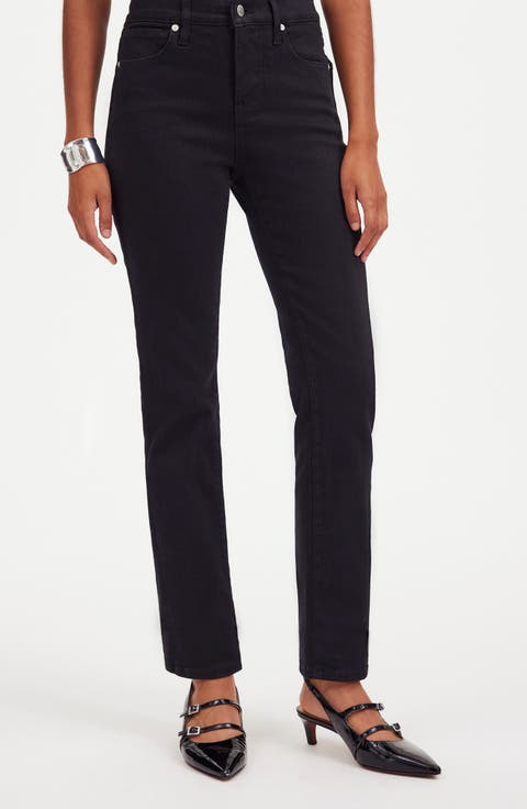 Mid Rise Stovepipe Jeans (Black Rinse)