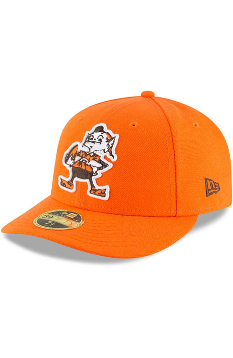 New Era Men's New Era Orange Cleveland Browns Omaha Throwback Low Profile 59FIFTY Fitted Hat, Main, color,