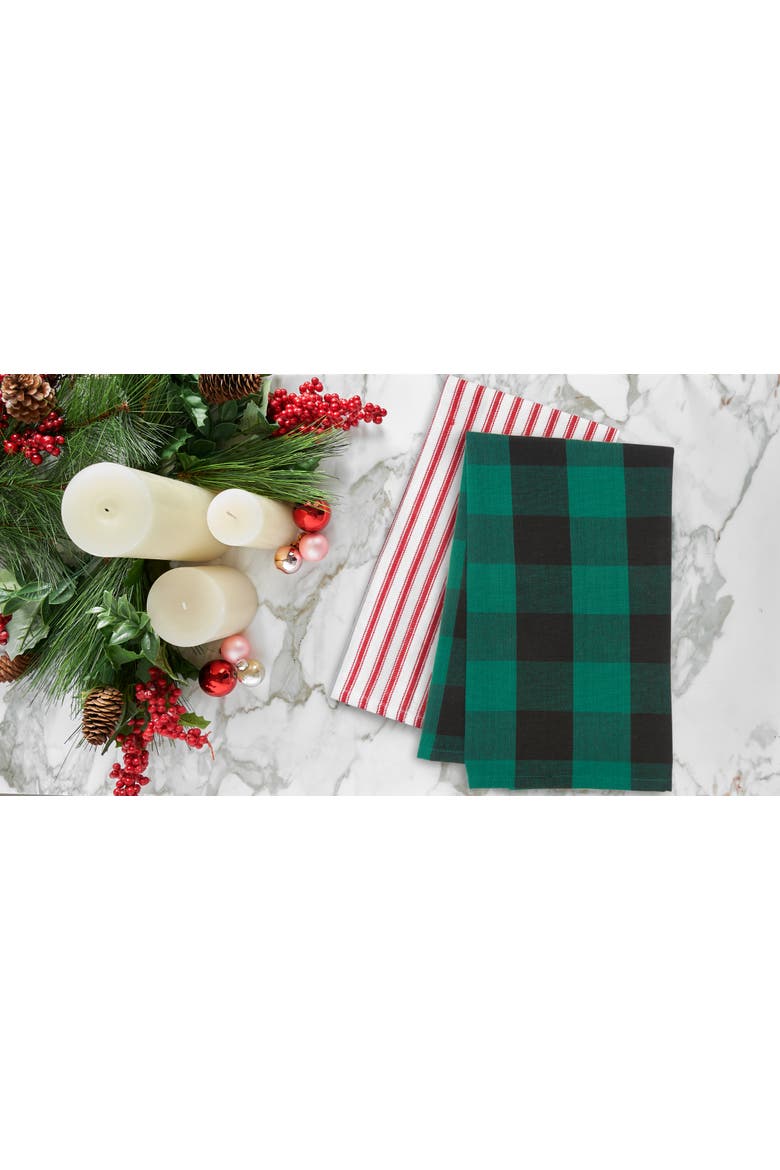 Franklin Plaid Cotton Kitchen Towel, Alternate, color, Green