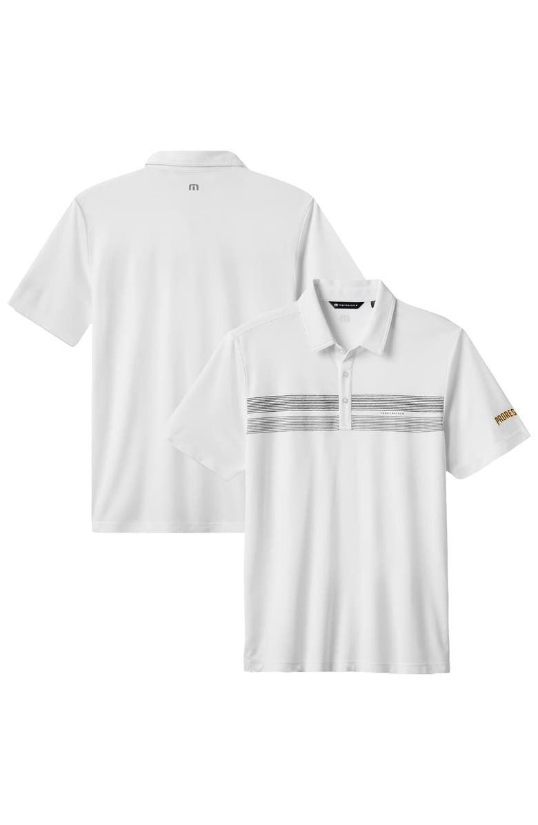 TravisMathew Men's TravisMathew White San Diego Padres Top Recruit Tri-Blend Polo, Alternate, color, White