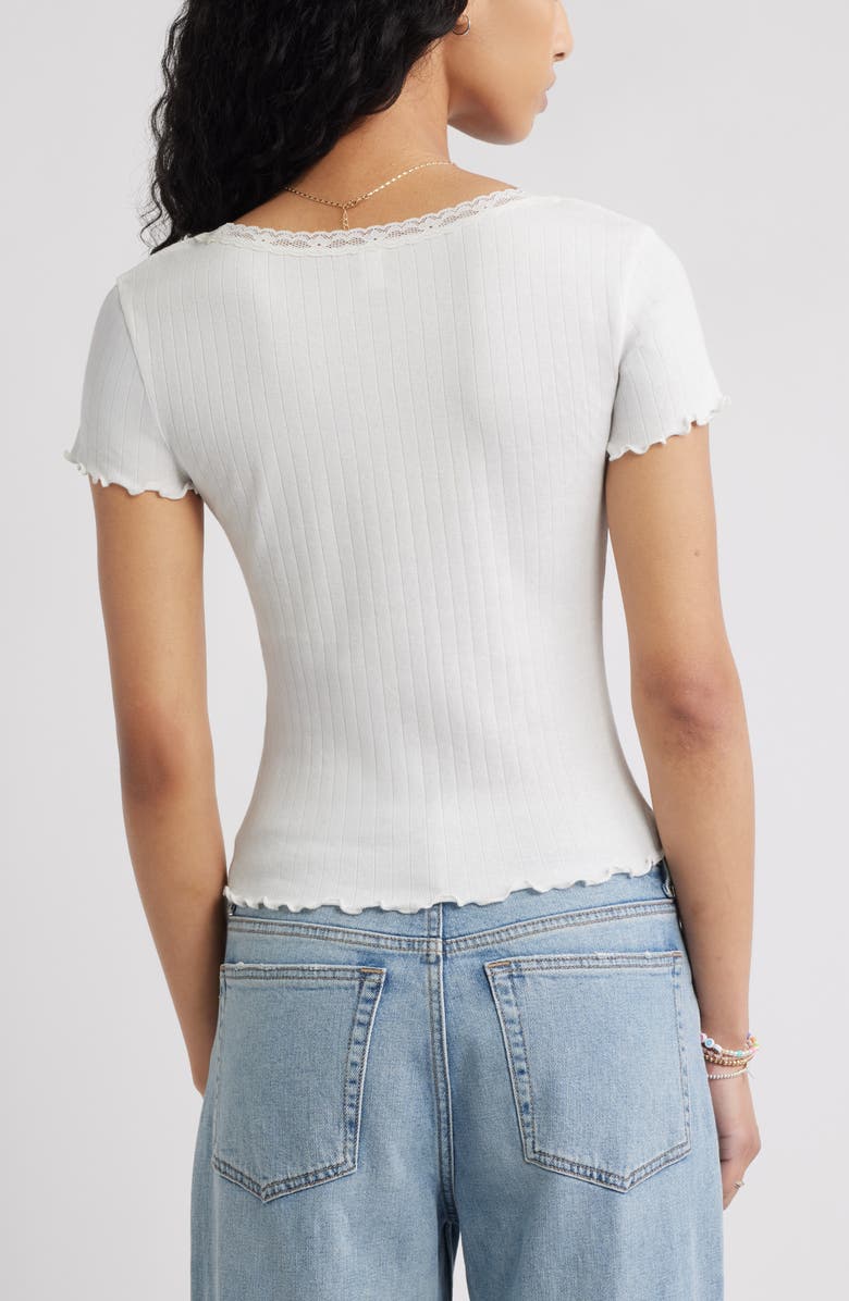 BP. Scoop Neck Pointelle Top, Alternate, color, White Blanc