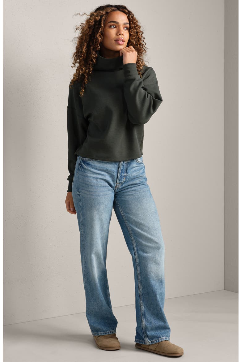 DreamGlow Mock Neck Top, Alternate, color, DARK MOSS