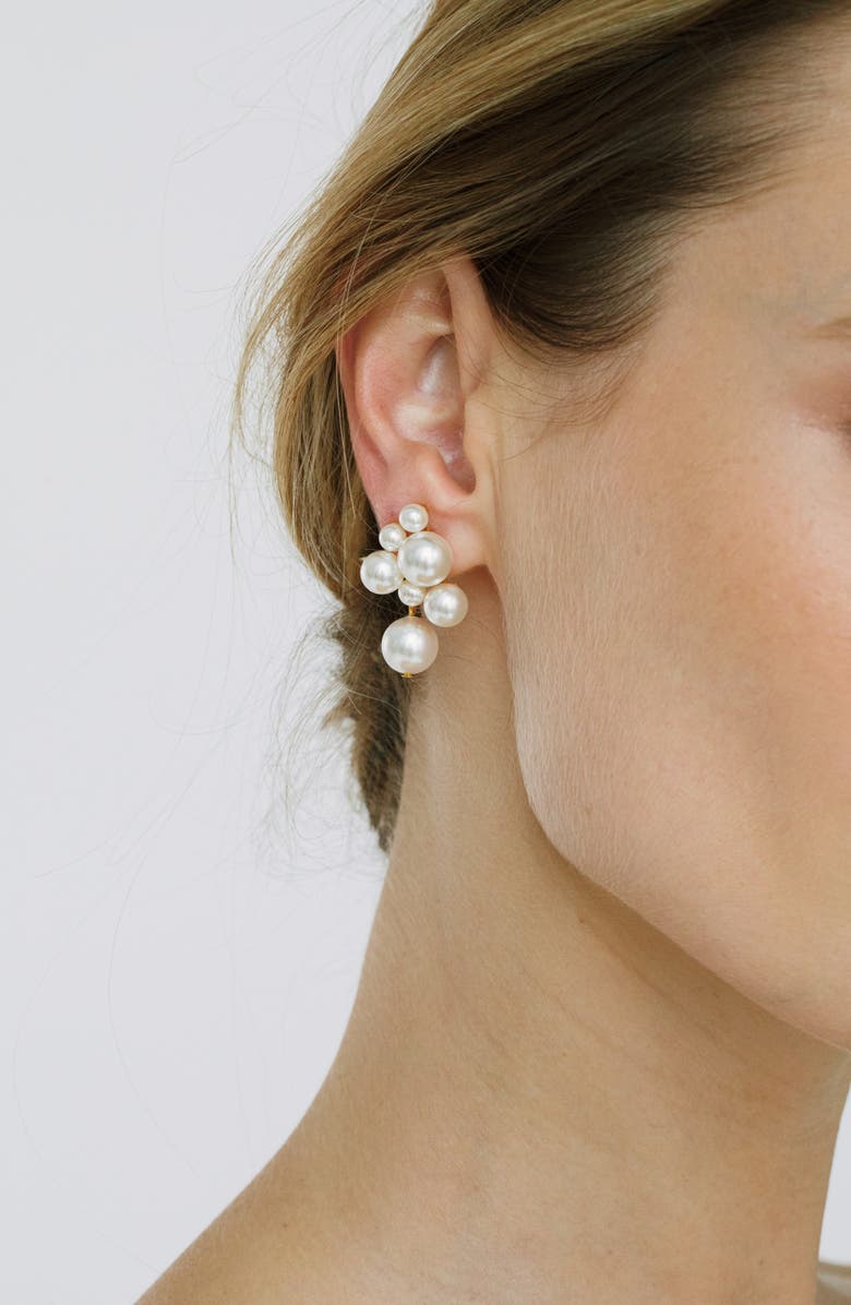 Jennifer Behr Perlita Faux Pearl Drop Earrings, Alternate, color, Pearl