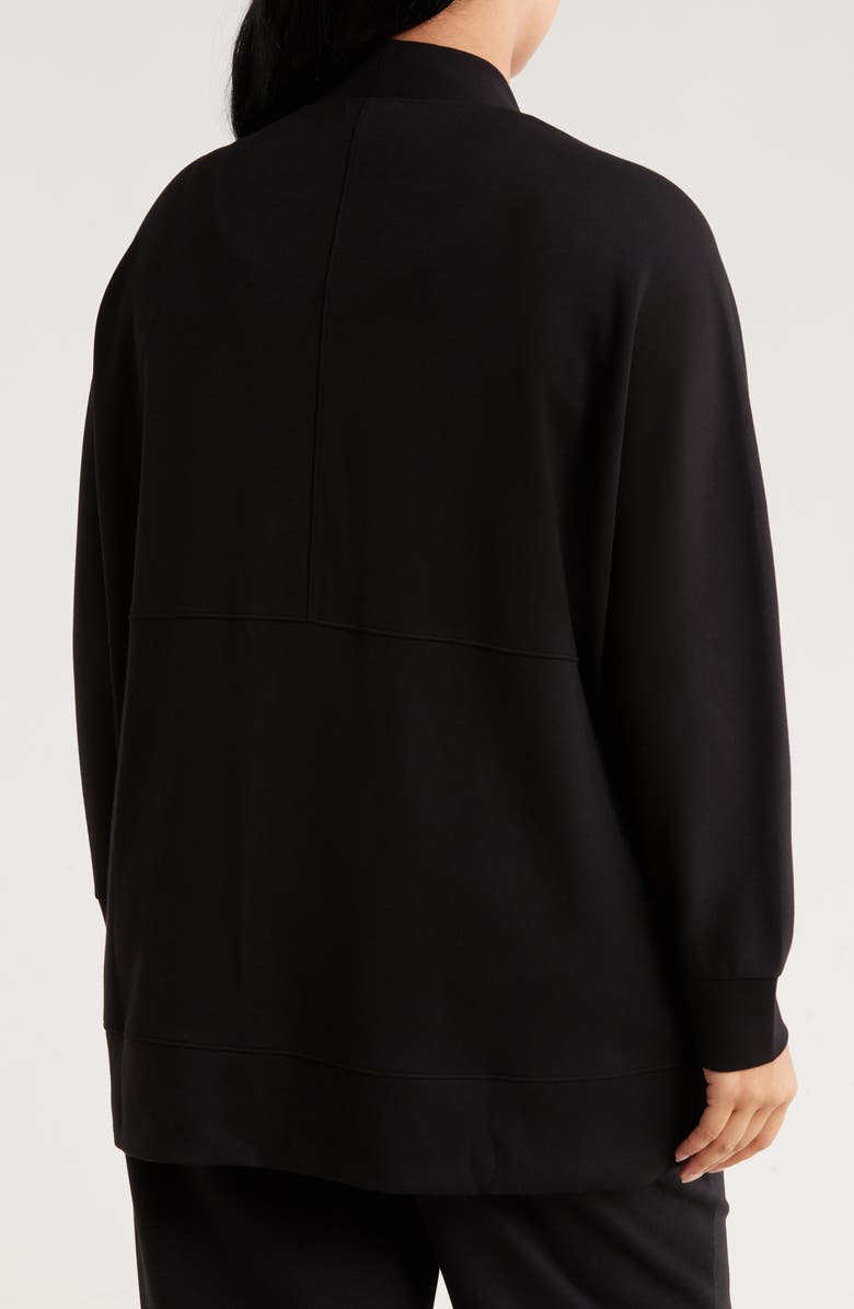 Caslon<sup>®</sup> Long Sleeve Scuba Knit Cocoon Cardigan, Alternate, color, Black