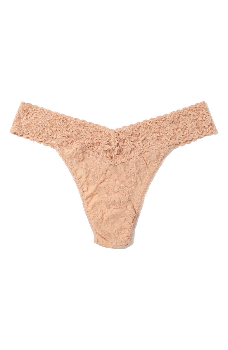 Hanky Panky Original Rise Lace Thong, Alternate, color, Honey I