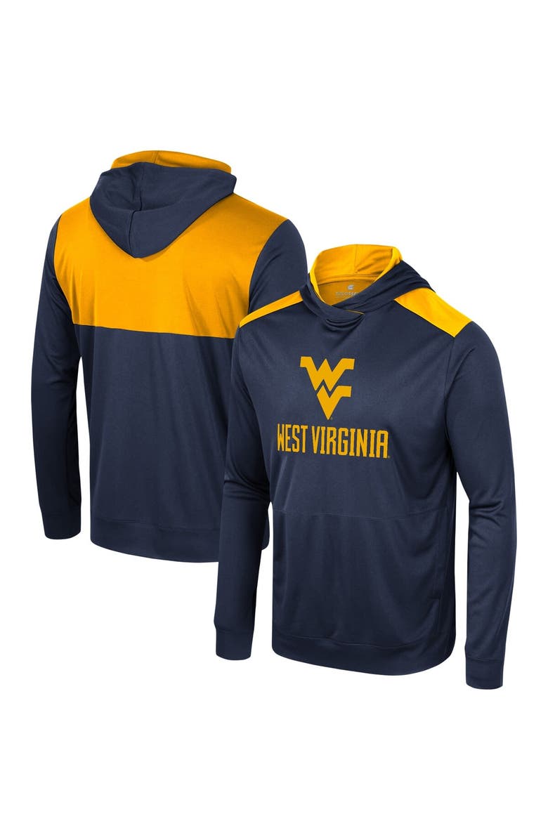 COLOSSEUM Men's Colosseum Navy West Virginia Mountaineers Warm Up Long Sleeve Hoodie T-Shirt, Main, color, Navy