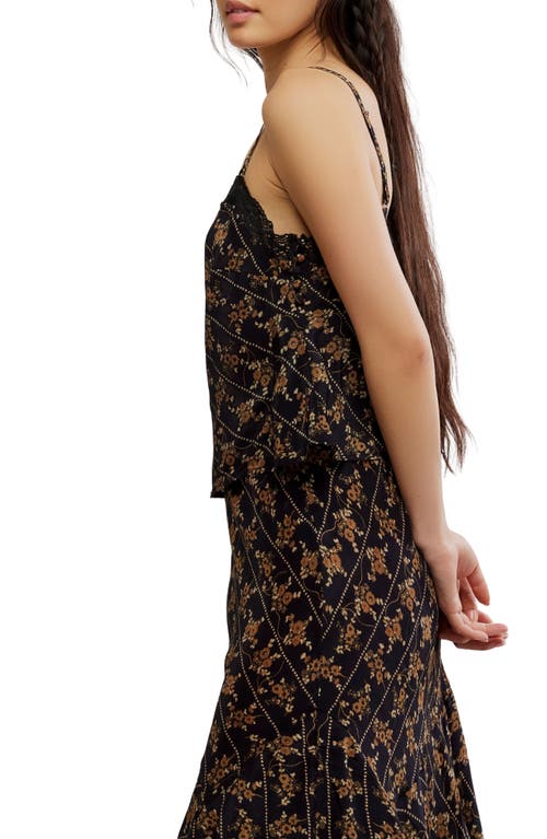Free People Bali Margot Lace Trim Camisole In Black