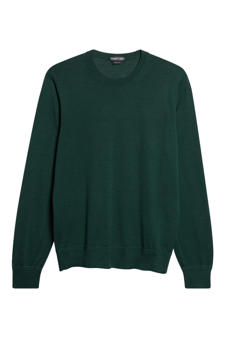 Fine Gauge Cashmere & Silk Sweater, Alternate, color, GBI CLOVER GREEN