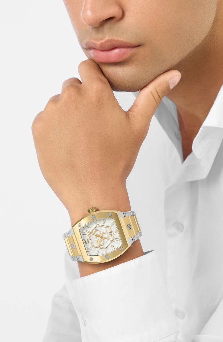 PHILIPP PLEIN The Hexagon Phantom Bracelet Watch, 44mm x 56.2mm, Alternate, color, Two Tone