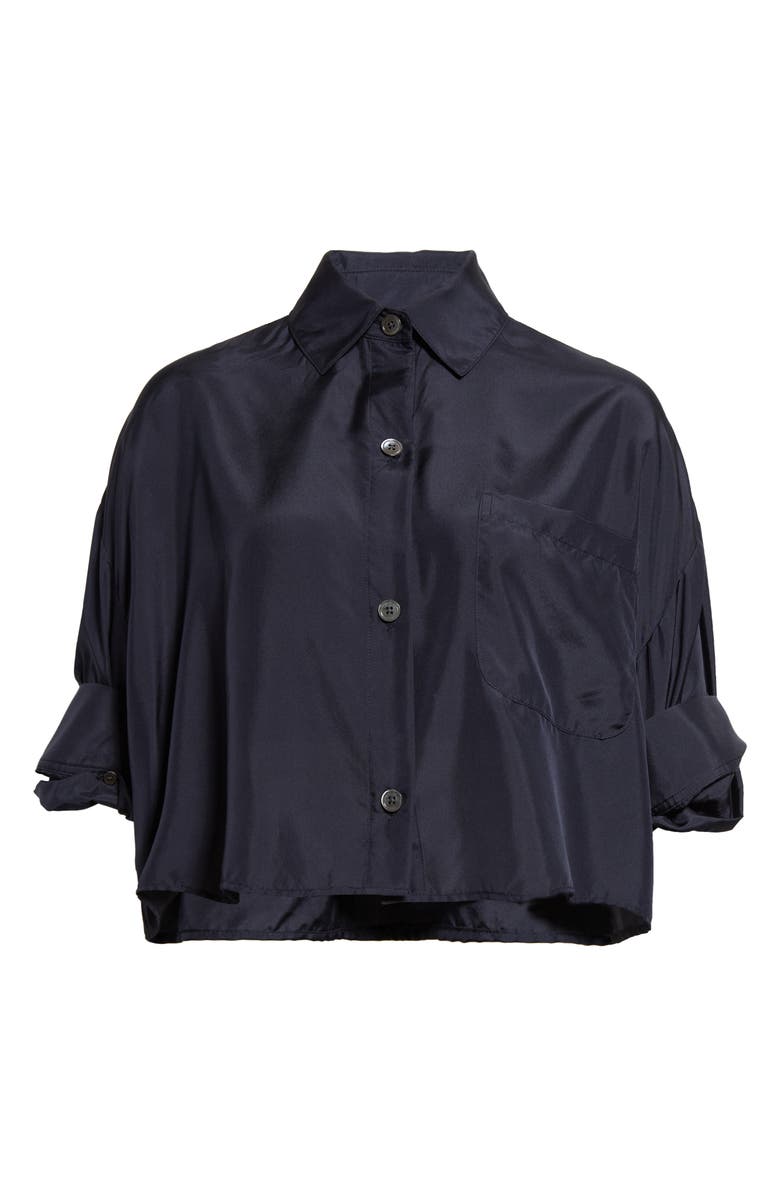 TWP Next Ex Crop Silk Button-Up Shirt, Alternate, color, 