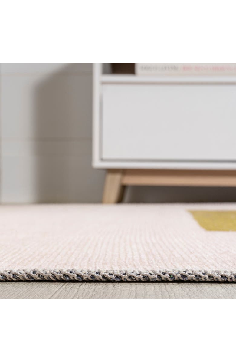 JONATHAN Y Luola Minimalist Geometric Machine-Washable Area Rug, Alternate, color, Cream/Moss