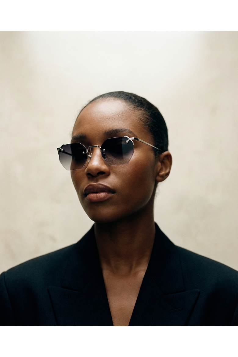 Mykono Rimless Sunglasses, Alternate, color, Black