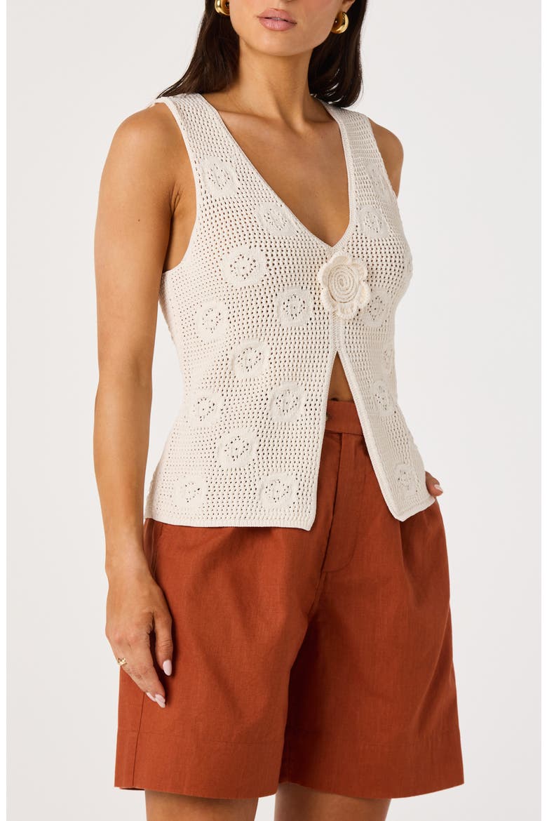 Maverick Crochet Tank, Alternate, color, CREAM