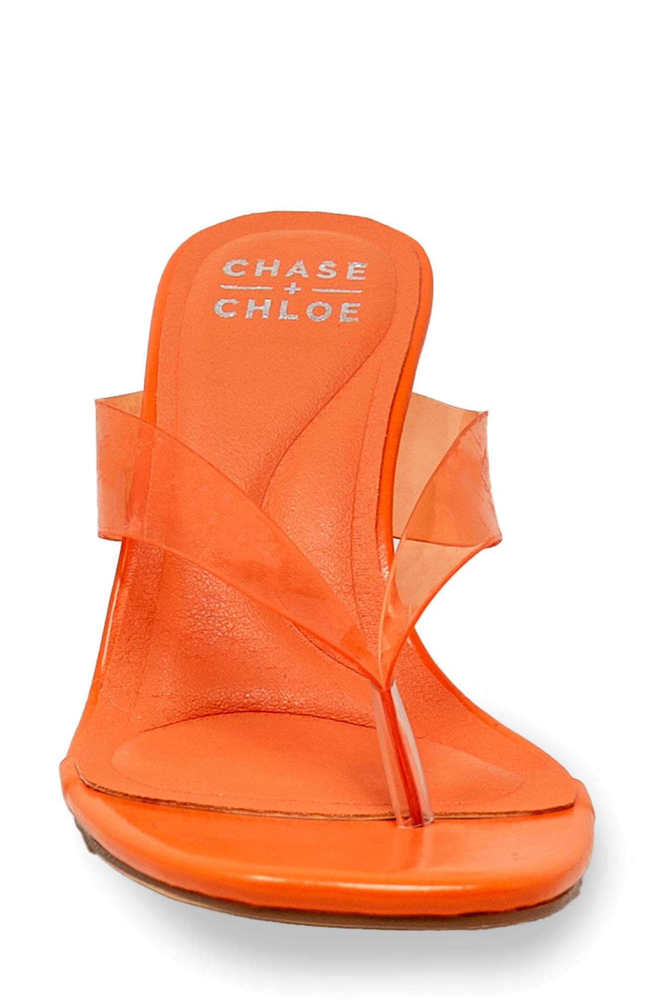 Translucent Strap Block Heel Sandal, Alternate, color, ORANGE