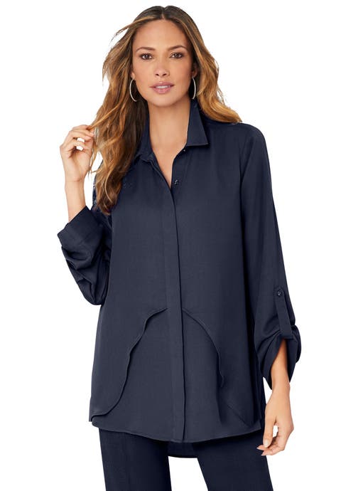 Georgette Overlay Big Shirt (Plus)
