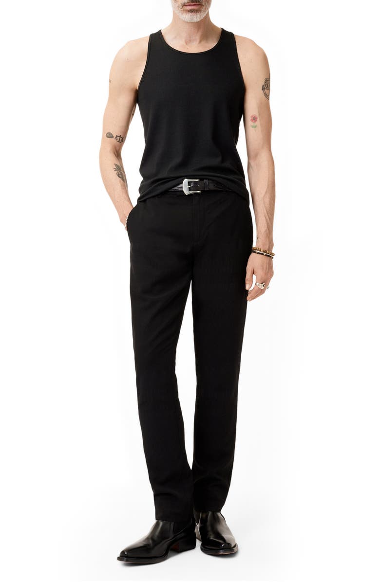 John Varvatos Olin Rib Cotton & Lyocell Blend Tank, Alternate, color, Black