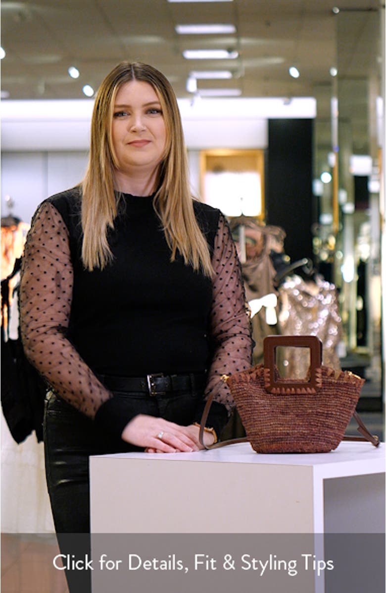 Shirley Raffia Mini Bucket Bag, sales video thumbnail