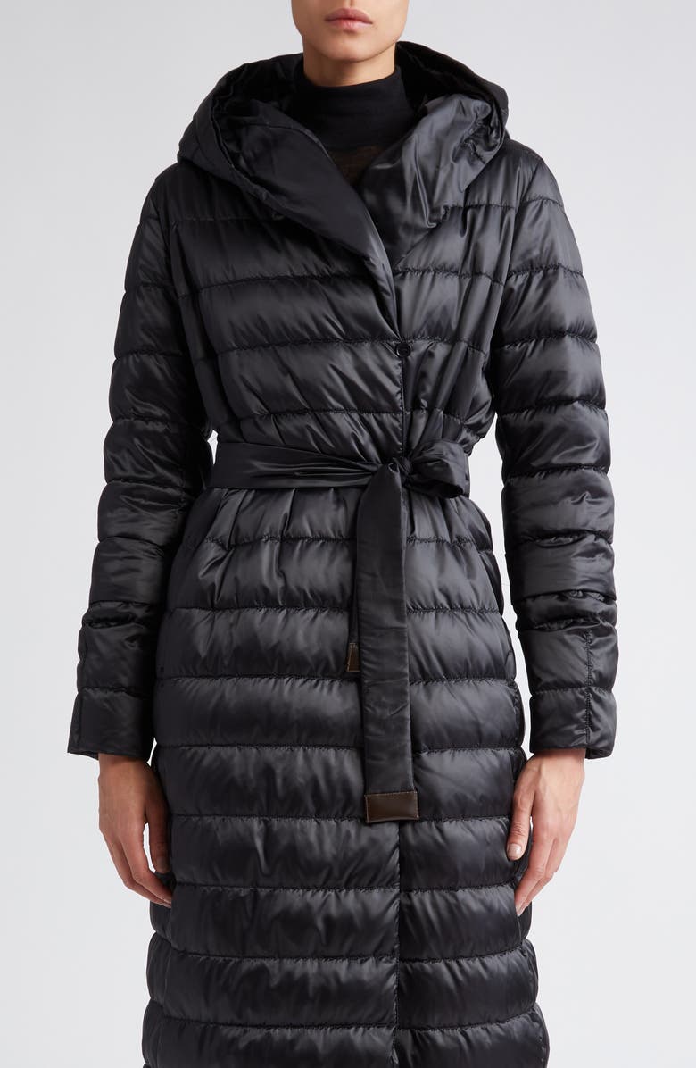 Max Mara Novet The Cube Reversible Hooded Long Down Coat With Two Belts, Alternate, color, 