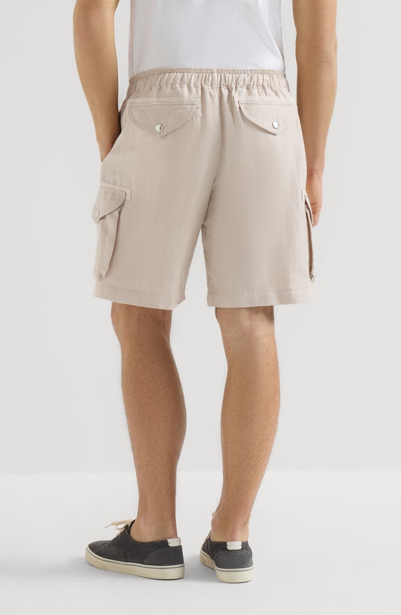 Brunello Cucinelli Bermuda shorts with cargo pockets, Alternate, color, Buff