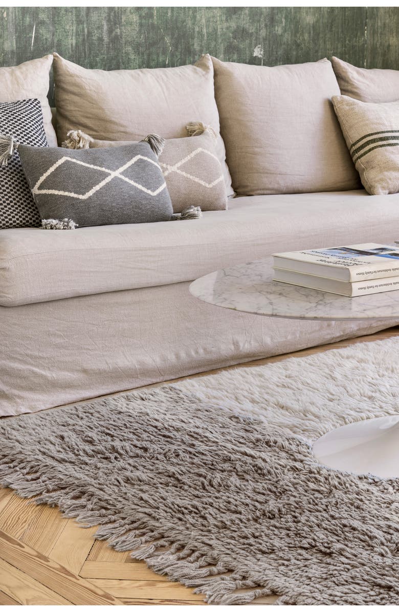 Lorena Canals Into the Blue Washable Wool Rug, Alternate, color, Smoke Blue