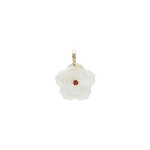 Fancy Colored Center Stone MOP Flower Charm