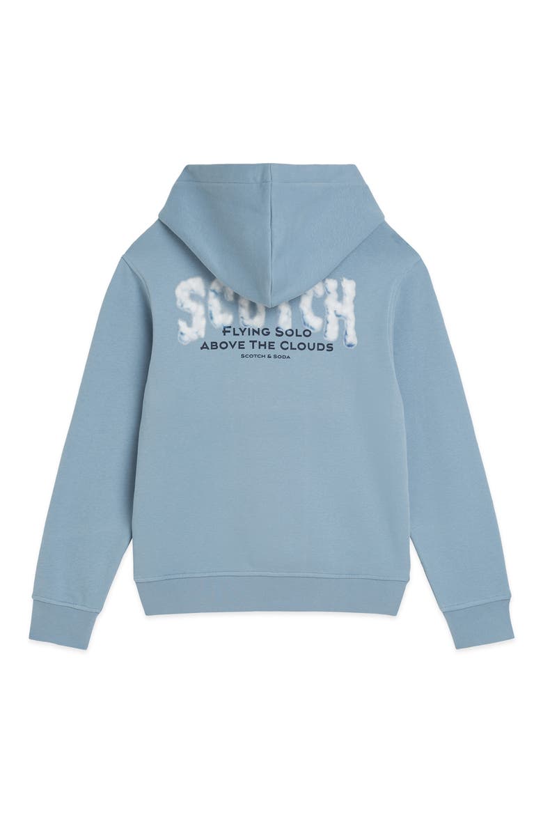 Kids' Fleece Graphic Hoodie, Alternate, color, FADED DENIM