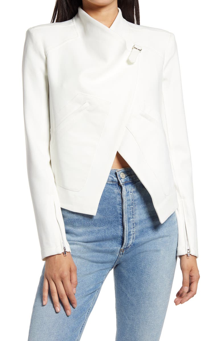 BLANKNYC Mesh Mix Drape Front Jacket, Alternate, color,
