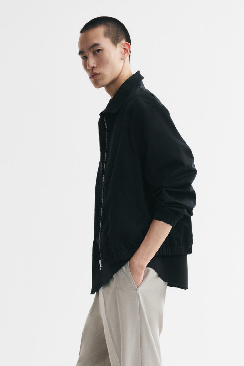 Cotton Jacket With Collar, Alternate, color, Black